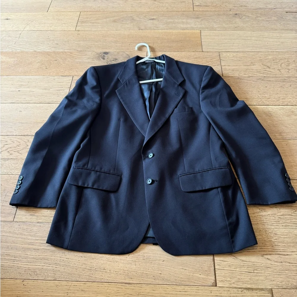 Burberry's Wool Black‎ Men's Suit Coat